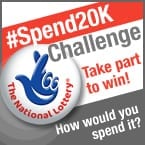 #Spend20K challenge badge with National Lottery