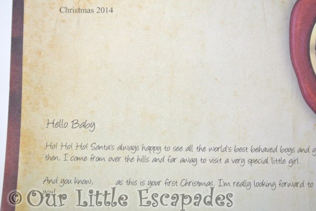 Baby's First Christmas letter from santa