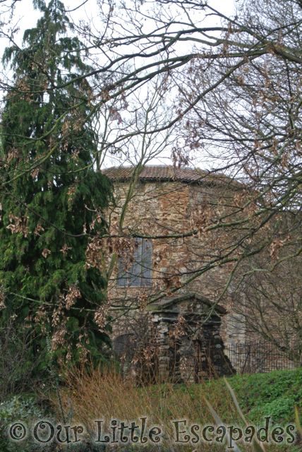 colchester castle through trees