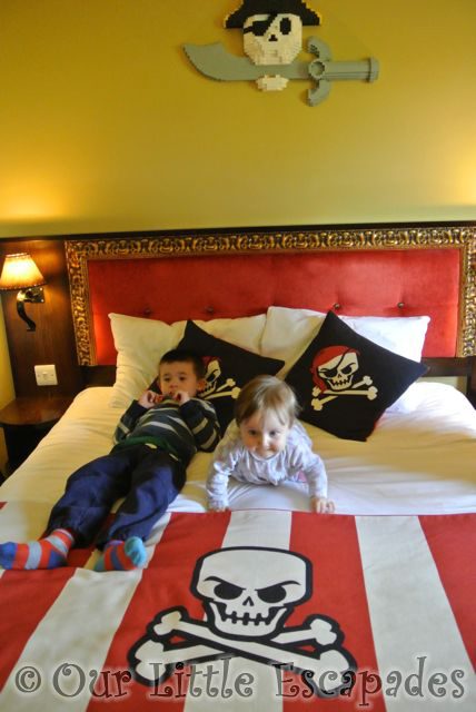 ethan little e laying down pirate bed legoland windsor hotel