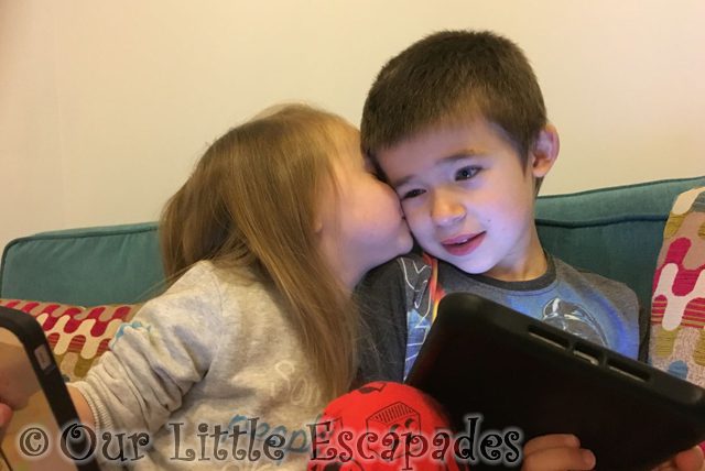 little e giving ethan kiss