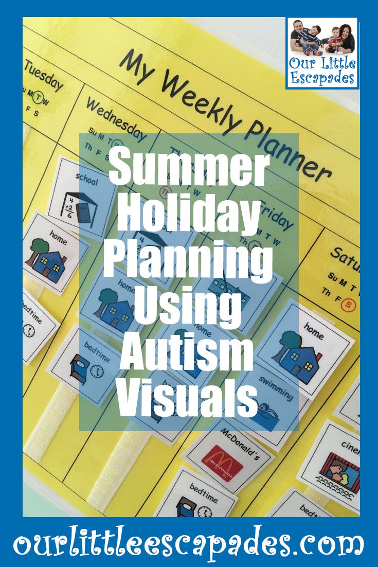 summer holiday planning using autism visuals