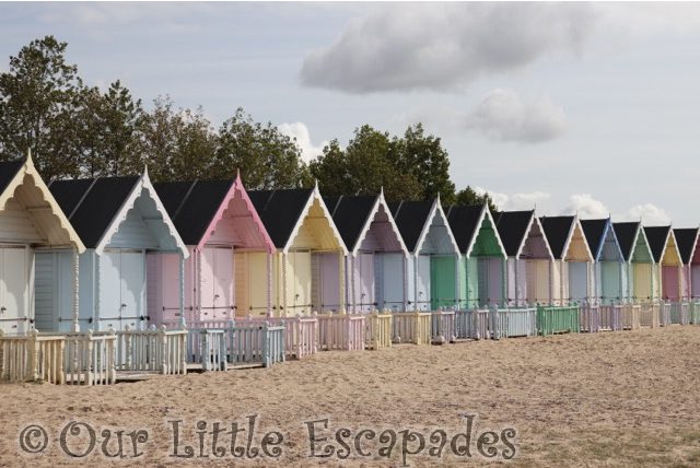 mersea island pastel beach huts
