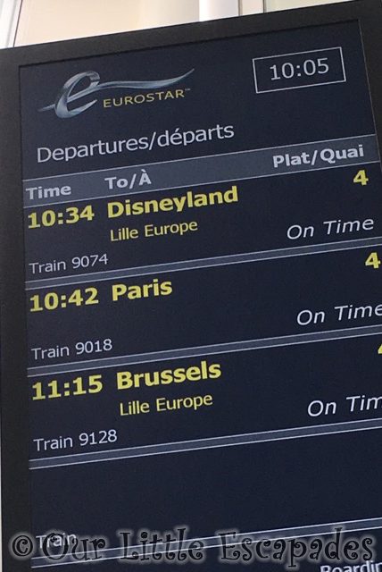 eurostar departures board disneyland paris