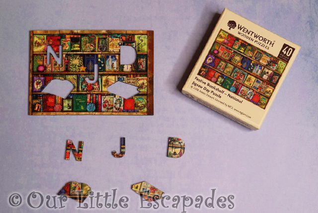 wentworth wooden puzzle micro puzzle festive bookshelf national jigsaw day