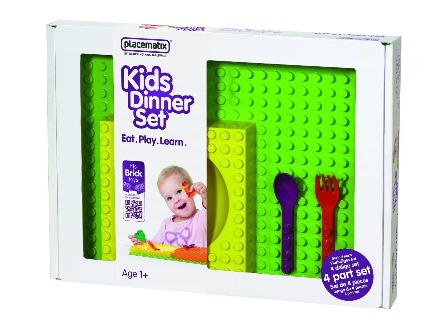 childrens lego like dinner set
