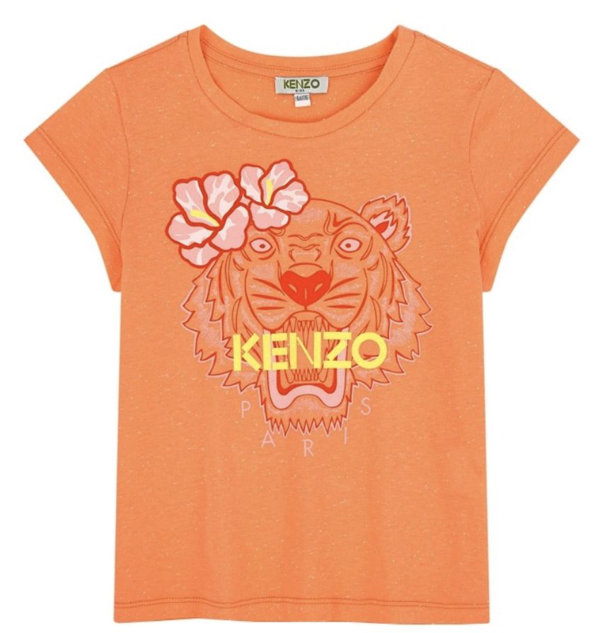 kenzo girls hawai apricot tiger t-shirt