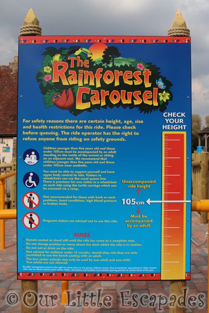 rainforest carousel information sign drusillas park