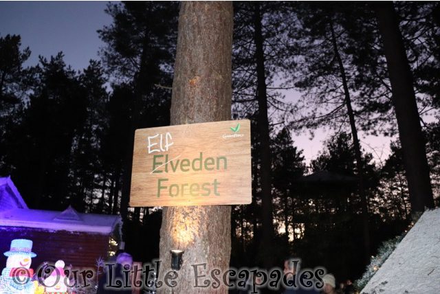 elfeden forest sign center parcs visiting santas woodland workshop