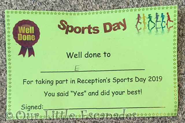 little e sports day certificate First Year of School