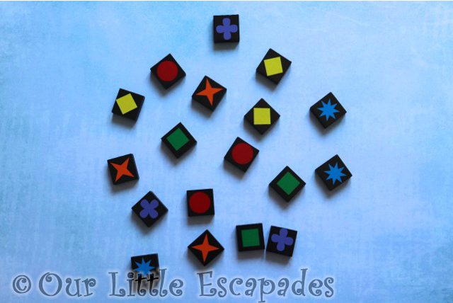 different colours shapes game tiles