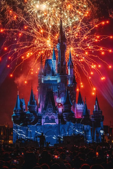 photo of fireworks display during evening Disney Orlando