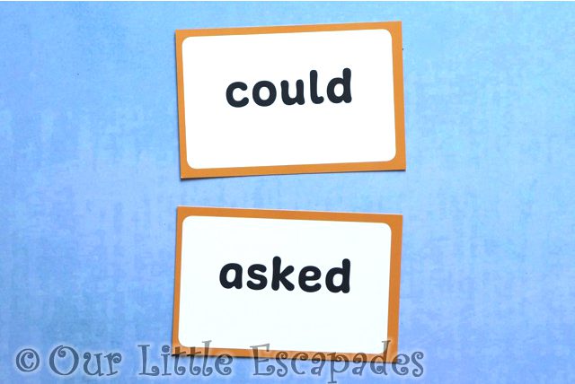 tricky sight word cards front