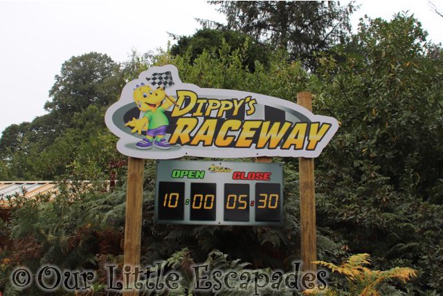 dippys raceway sign roarr dinosaur adventure