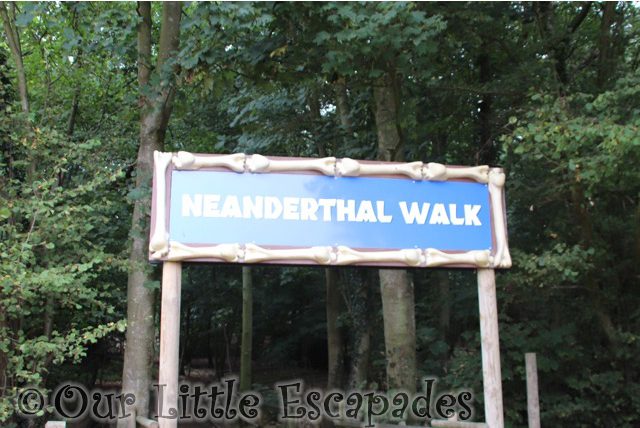neanderthal walk sign roarr dinosaur adventure