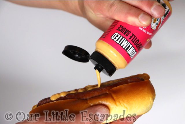 bunlimited chipotle sauce hot dog