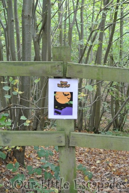 bat sign halloween walk highwoods country park