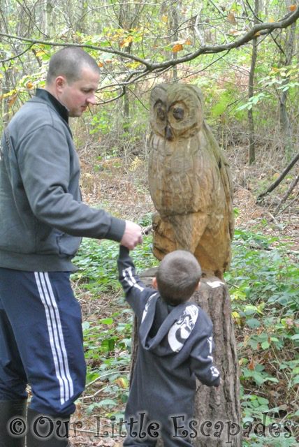 darren ethan carved wooden owl