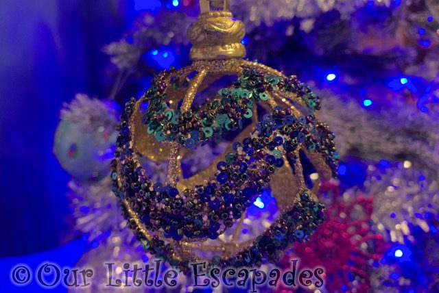 gold green sequin bauble christmas ornament