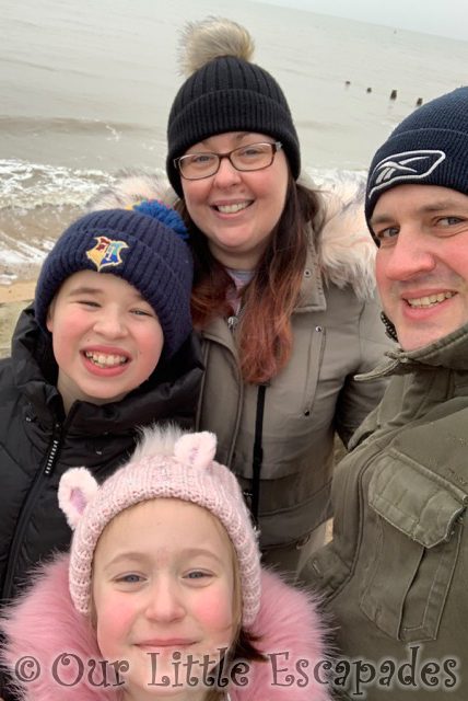 family selfie frinton-on-sea first walk of 2021