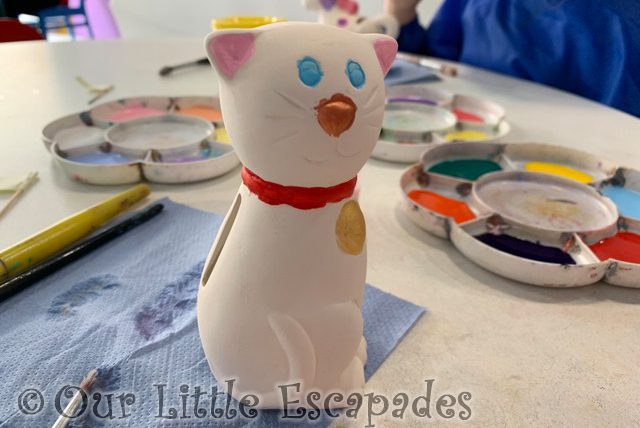 janes pottery cat pottery painting studio First Family Holiday at Butlin's