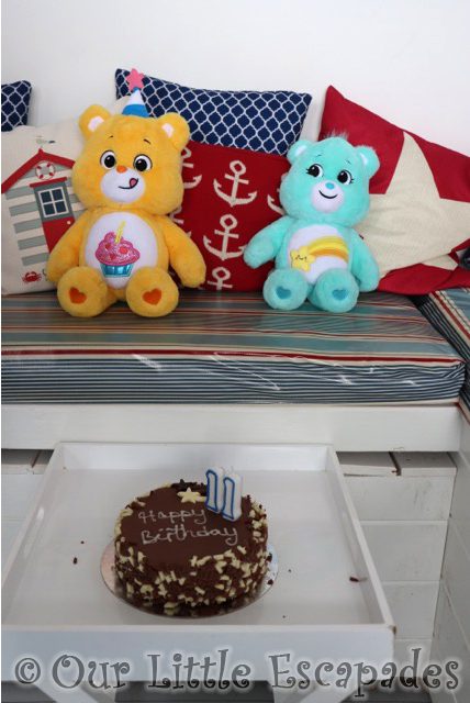 chocolate birthday cake number eleven candles care bears birthday bear wish bear