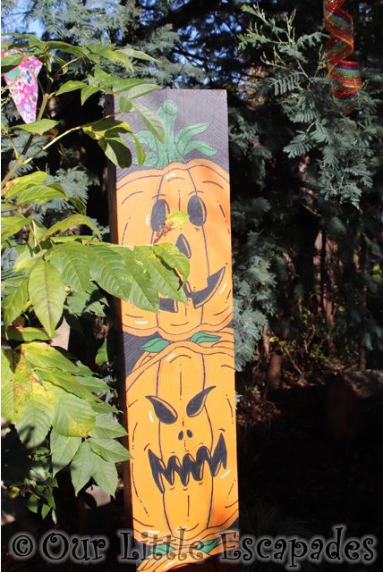 pumpkins painted post fiesta footpath