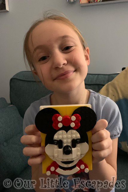 little e holding minnie mouse lego picture 2021 Week 52