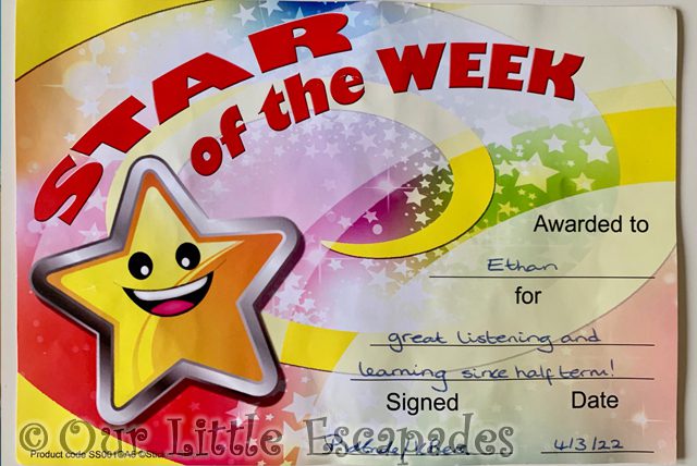 ethan great listening star week certificate 2022 Week 9