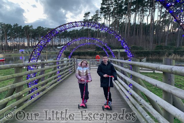 ethan little e scooters light arch bridge center parcs woburn forest February 2022