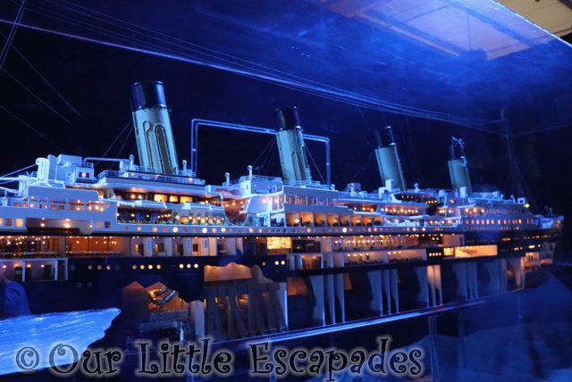 titanic scale model inside titanic exhibition london