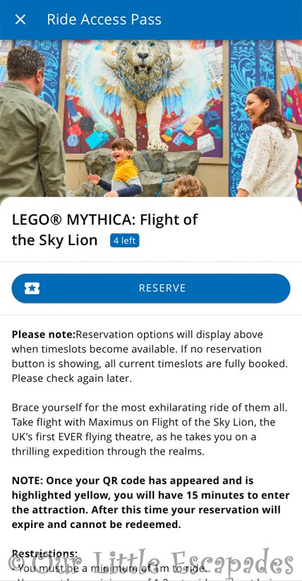 flight of the sky lion legoland windsor ride access pass