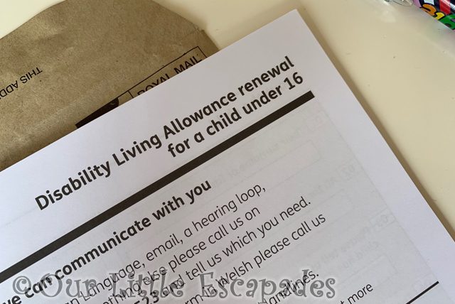 child disability living allowance renewal form
