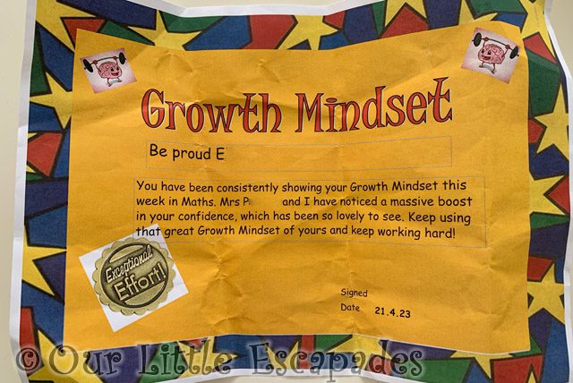 maths growth mindset award